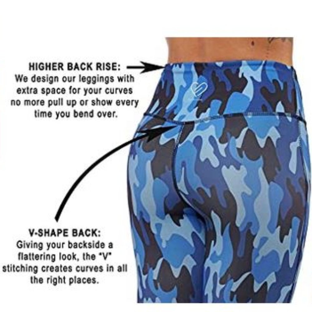 Camouflage Yoga leggings capri V shaped back - Picture 5 of 6